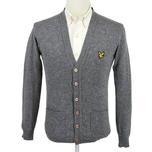Modern Heritage Lyle & Scott Wool Cardigan Men M Grey Scotland Casual